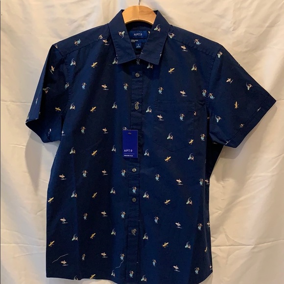 APT. 9 Men’s Button-Down T-Shirt - Picture 1 of 7